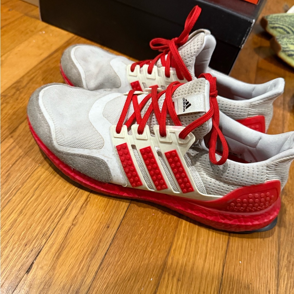 Adidas Red and Gray Running Shoes